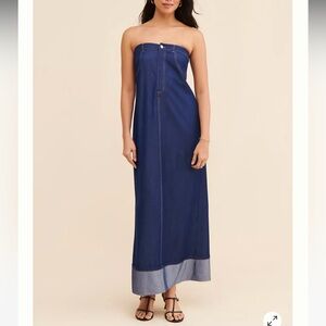 Mare Mare Strapless Denim Skirt Dress